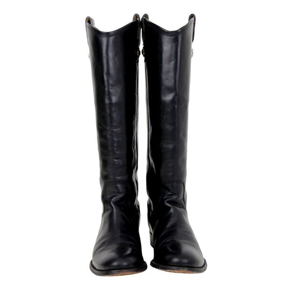 VTG FRYE BLACK GENUINE LEATHER PULL UP EQUESTRIAN RIDING BOOTS SHOES SIZE 7B - Picture 5 of 12